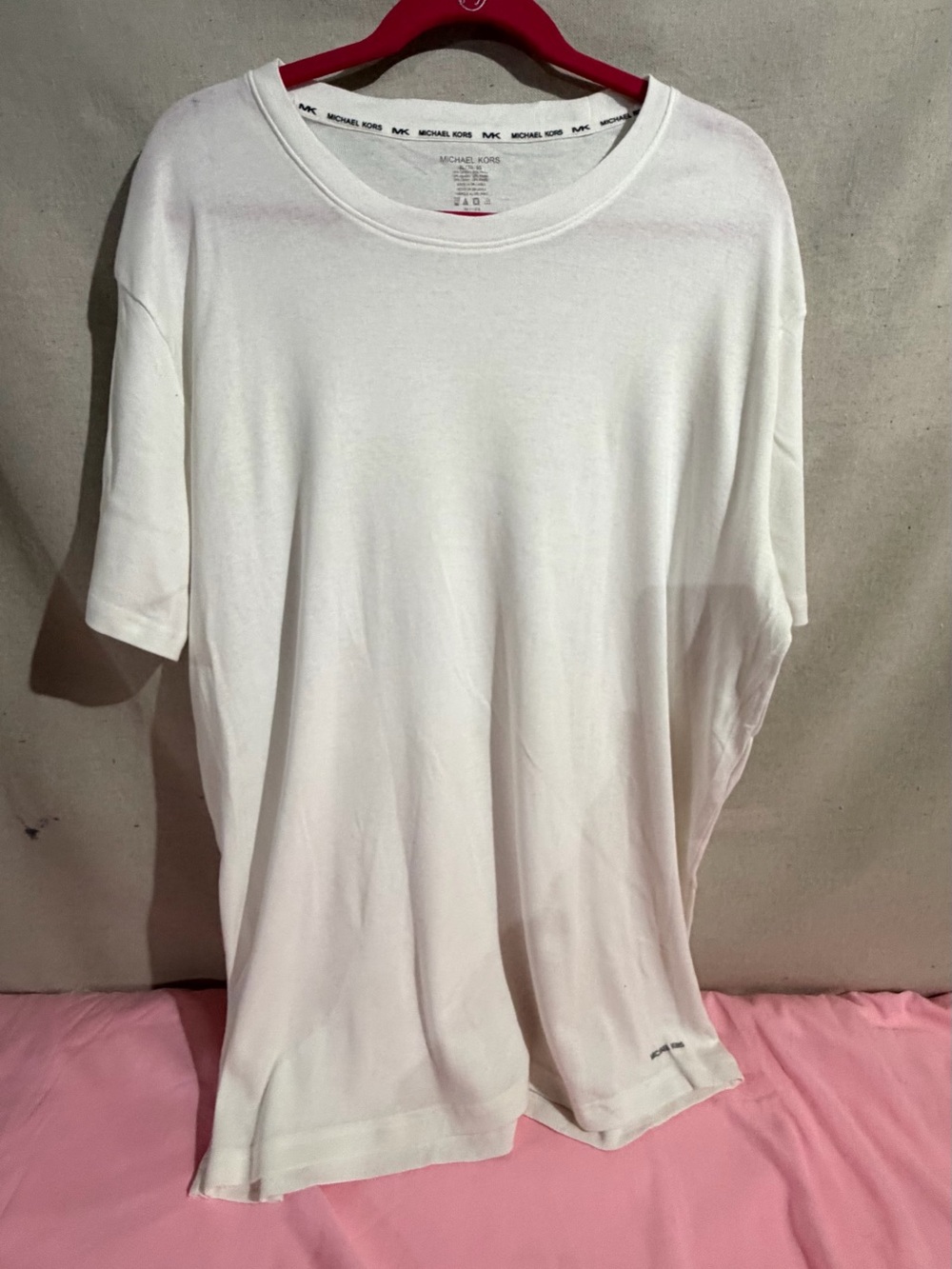 Men Michael Kors White Short Sleeve Crew Neck Tee